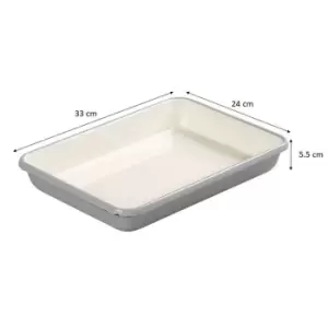 Image of Tala Originals Enamelled Roaster 33X24X5Cm - Grey & Ivory