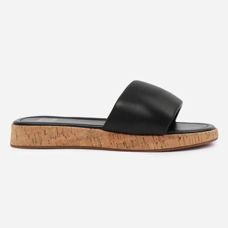 Image of Where's That From 'Ember' Flatform Sliders Sandal Black