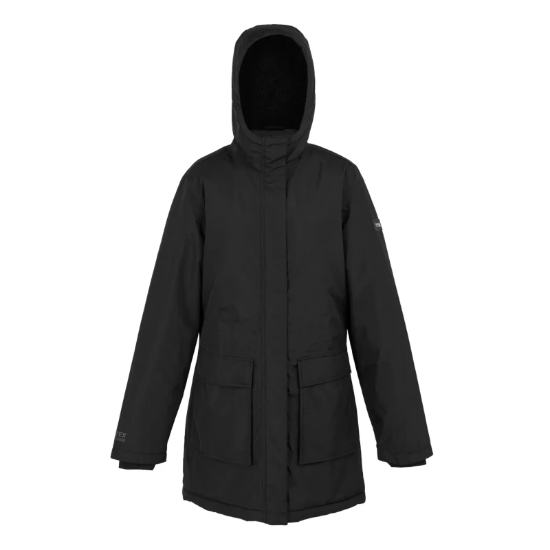 Image of Womens waterproof hooded jacket Regatta Voltera Noir Female 44
