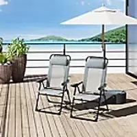 Image of OutSunny Folding Chair Set Grey 700 x 1,090 mm