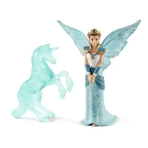 Image of SCHLEICH Bayala Movie Eyela with Unicorn Ice Sculpture Toy Figure Set