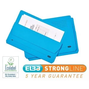 Image of Elba Boston Foolscap Part File Pressboard Elasticated 5 Part Blue Pack of 5