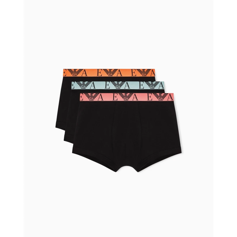 Image of Emporio Armani Mens Core Logo Boxers 3 Pack Black male Small