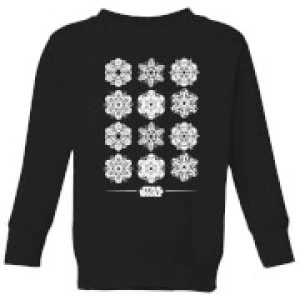 Image of Star Wars Snowflake Kids Christmas Sweatshirt - Black - 3-4 Years