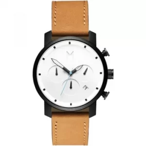 Image of MVMT White Black Tan Chrono 40 Watch MC02-WBTL