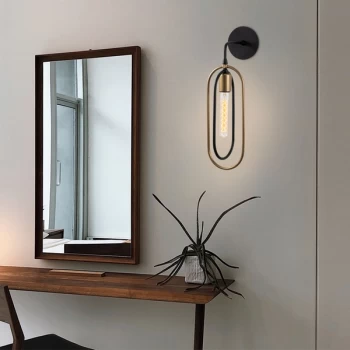 Image of Cerco - 3151 Black Gold Wall Lamp