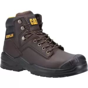 Image of Caterpillar Mens Striver Mid S3 Leather Safety Boots (12 UK) (Brown) - Brown