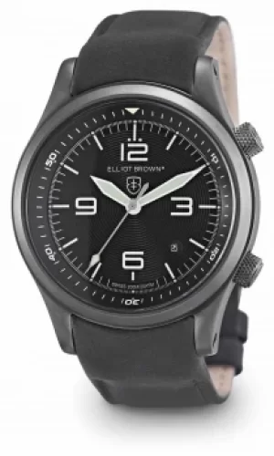 Image of Elliot Brown Mens Canford Black Leather Black Dial 202-004- Watch
