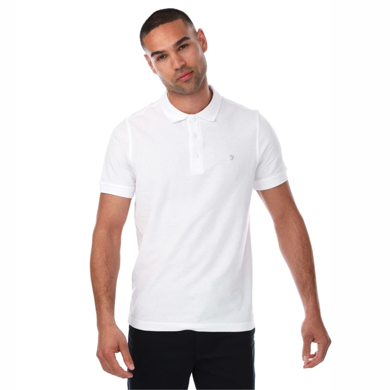 Image of Farah Cove Organic Modern Fit Polo Shirt - White White XL
