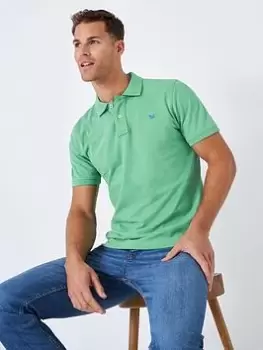 Image of Crew Clothing Crew Clothing Classic Pique Polo Shirt, Bright Green, Size L, Men