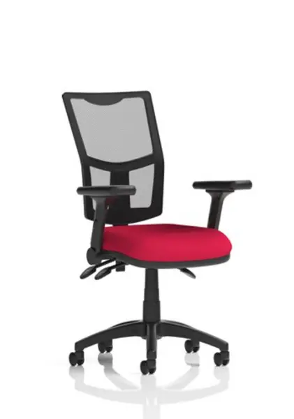 Image of Eclipse Eclipse Plus III Lever Task Operator Chair Mesh Back With Bespoke Colour Seat In Bergamot Cherry With Height Adjustable And Folding Arms KCUP