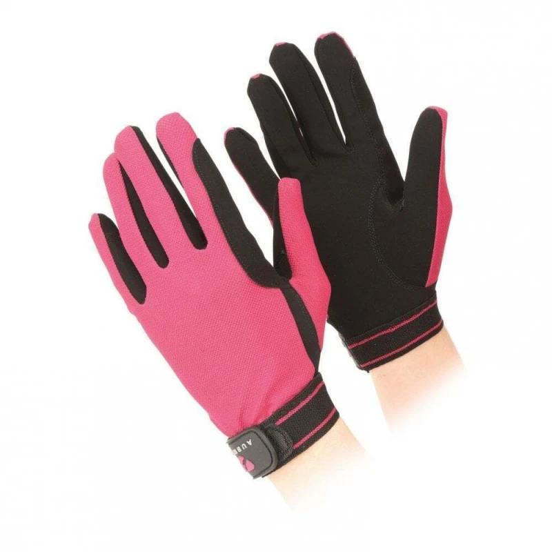 Image of Aubrion Aubrion Mesh Riding Gloves in Raspberry Size: Small Raspberry S Unisex 5063107045874