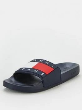Image of Tommy Hilfiger Flag Pool Slide - Midnight