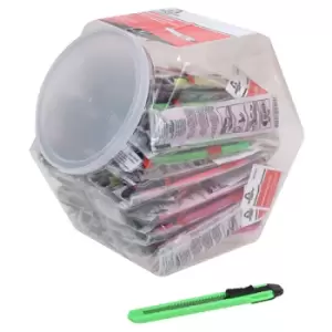 Image of Personna 66-0455-CJAR Plastic Neon Snap-Off Knife 9mm (Jar of 75 K...