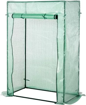 Image of Outsunny 100 x 50 x 150cm Greenhouse Steel Frame PE Cover with Roll-up Door Outdoor for Backyard, Balcony, Garden