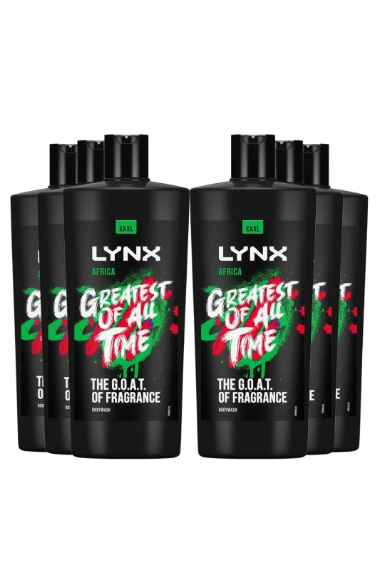 Image of Lynx G.O.A.T 'Shower Gel' XXXL Africa 700ml 6 Pack Green male
