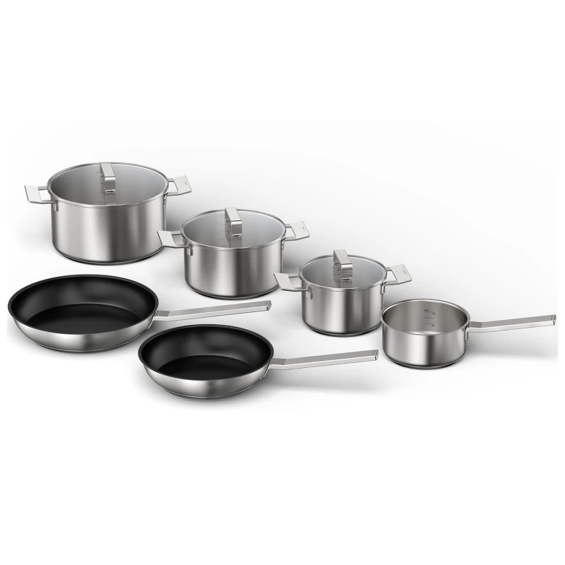 Image of NEFF Z9406SE0 6 Piece Induction Pan Set - Stainless Steel