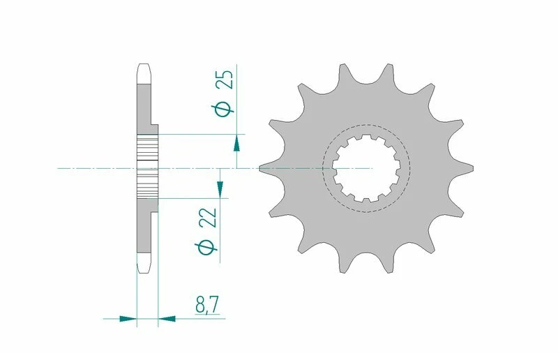 Image of AFAM Steel Standard Front Sprocket 22505 - 520