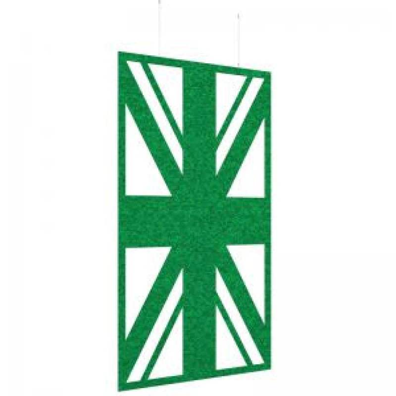 Image of Piano Chords Acoustic Patterned Hanging Screens In Dark Green H2400 x W1200mm with Hanging Wires And Hooks - Union