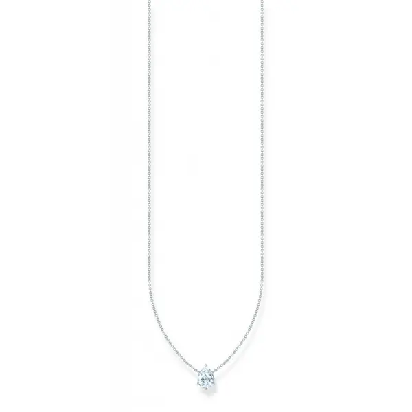 Image of Thomas Sabo Sterling Silver Basics White Zirconia Necklace KE2213-051-