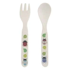 Image of Sass & Belle Busy Bugs Bamboo Kid's Fork & Spoon Set