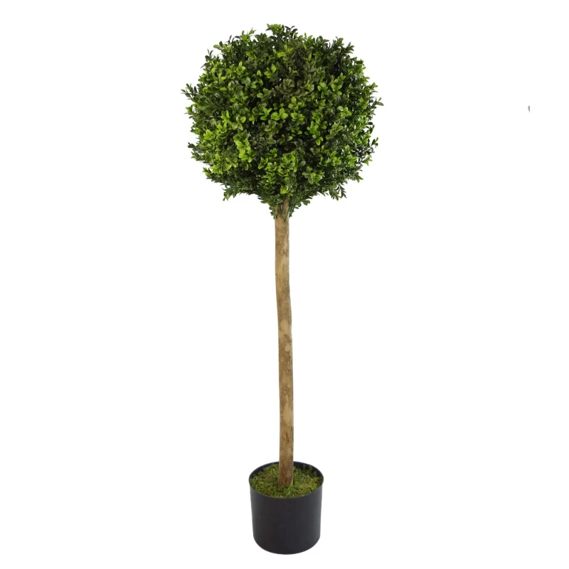 Image of Leaf Design 120cm (4ft) Artificial Boxwood Buxus Ball Topiary Tree