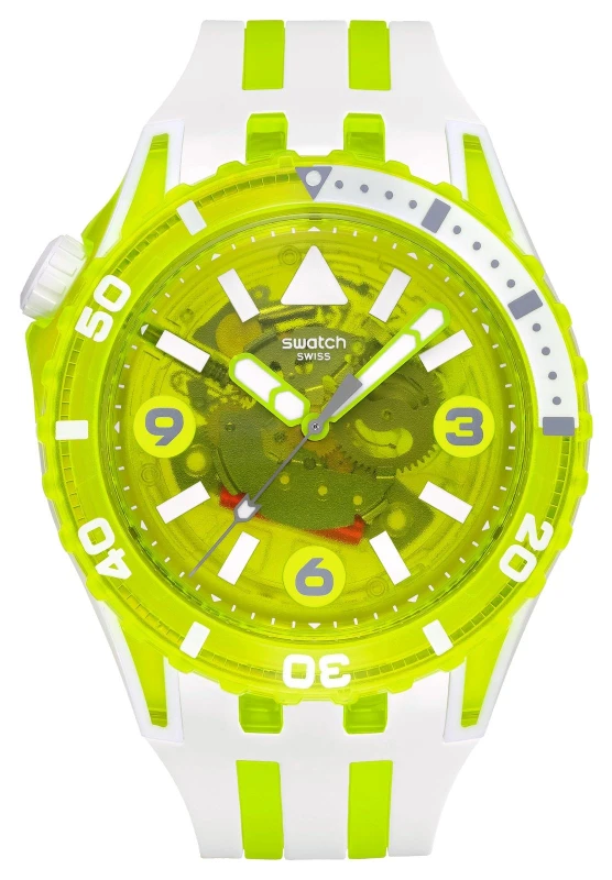 Image of Swatch SSCU09J100 SCUBAQUA Egg YOLK (44mm) Transparent Watch