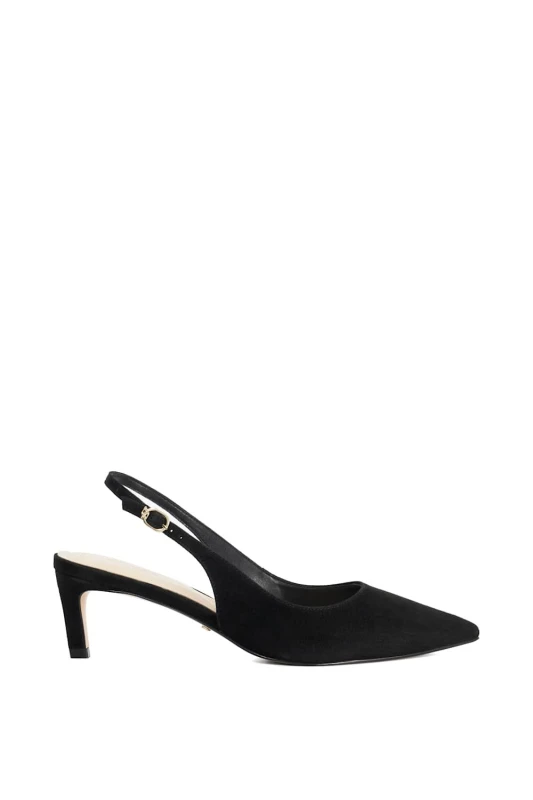 Image of Dune London Womens Wide Fit 'Celinna' Suede Strappy Heels in Black Size: 6 Black Female 6