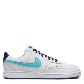 Image of Nike Vision Low Mens Shoe - White/Blue NBA