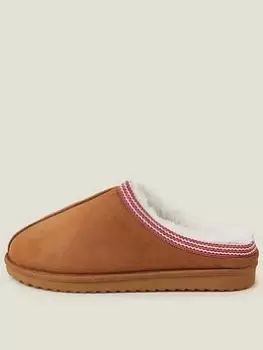 Image of Accessorize Suedette Braid Mule, Brown, Size L, Women