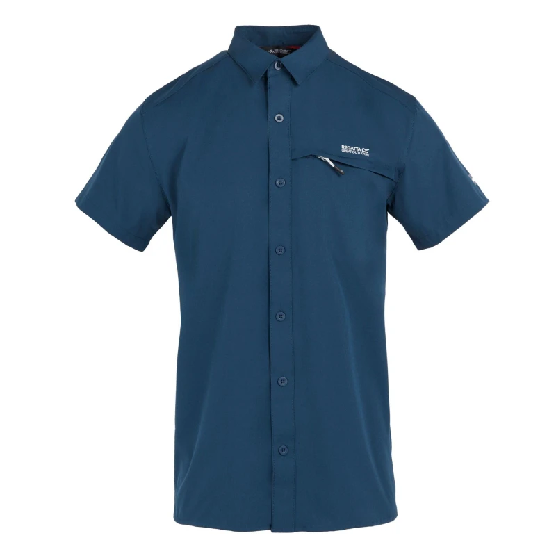 Image of Regatta Travel Packaway Short Sleeve Shirt - Blue Blue M
