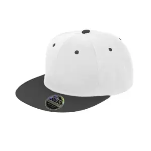 Image of Result Unisex Core Bronx Original Flat Peak Snapback Dual Colour Cap (Pack of 2) (One Size) (White/Black)