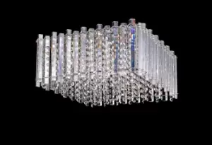 Image of Clara 5 Light Flush Ceiling Light Chrome Crystal