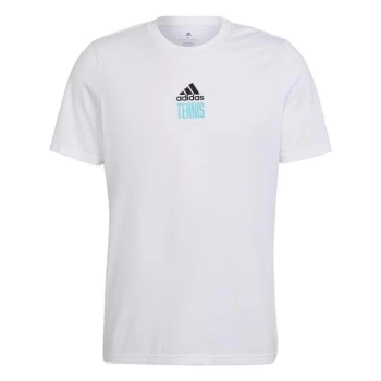 Image of adidas Tennis AEROREADY Paris Graphic T-Shirt Mens - White