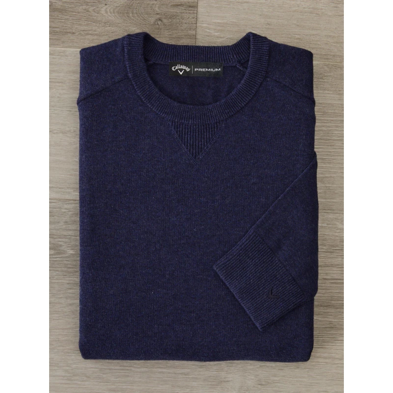 Image of Callaway Mens Long-Sleeve Crew Jumper Indigo Heather male Small