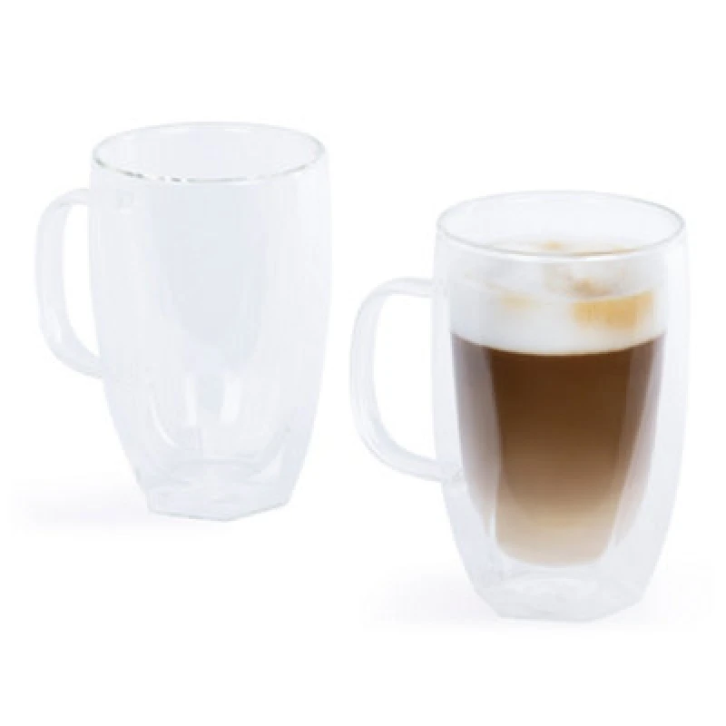 Image of LIVIVO Double Wall 'Twist' Coffee Mugs - Set of 2 Clear unisex