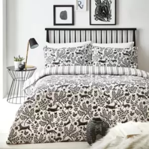 Image of Furn Skandi Woodland Duvet Cover Set (Double) (Coal)