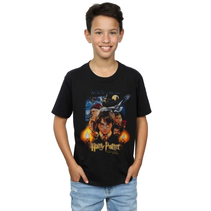 Image of Harry Potter The Sorcerer's Stone Poster T-Shirt Black male