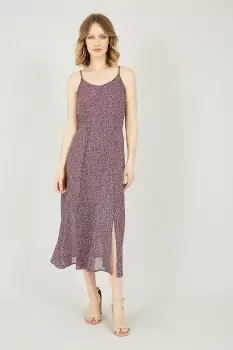 Image of Pink Leopard Print Midi Sundress