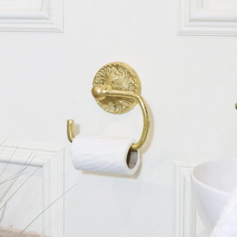 Image of Melody Maison Luxe Gold Toilet Roll Holder 17cm X 16cm Gold