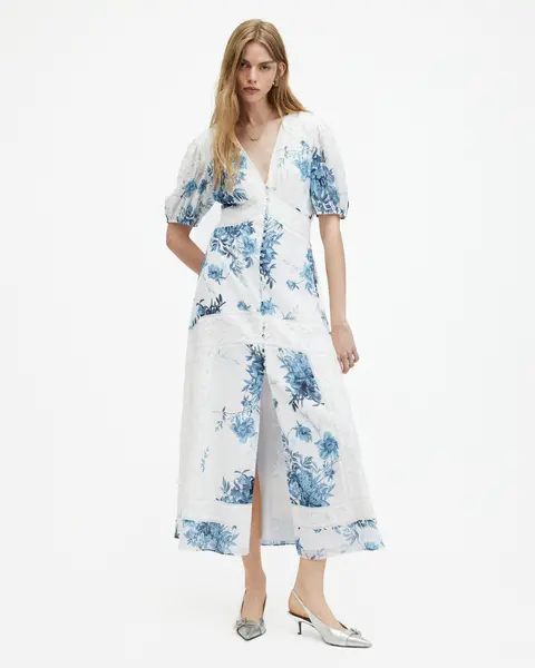 Image of AllSaints Dinah Lace Dekorah Floral Maxi Dress