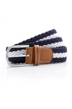 Image of Two Colour Stripe Braid Stretch Belt
