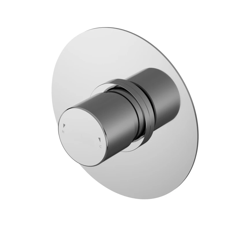Image of Balterley Pride Round Concealed Temperature Control Valve - Chrome in Silver Silver Unisex