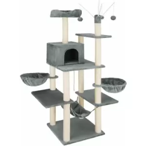 Image of Tectake - Cat tree scratching post Lilou - cat scratching post, cat tower, scratching post - dark grey