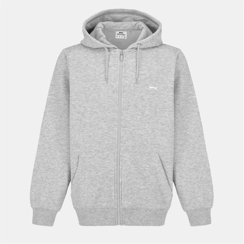 Image of Slazenger Borg Lined Fleece Hoodie Mens Grey Marl male S