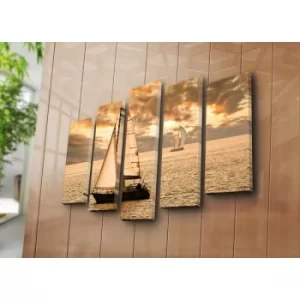 Image of 5PATK-24 Multicolor Decorative Canvas Painting (5 Pieces)