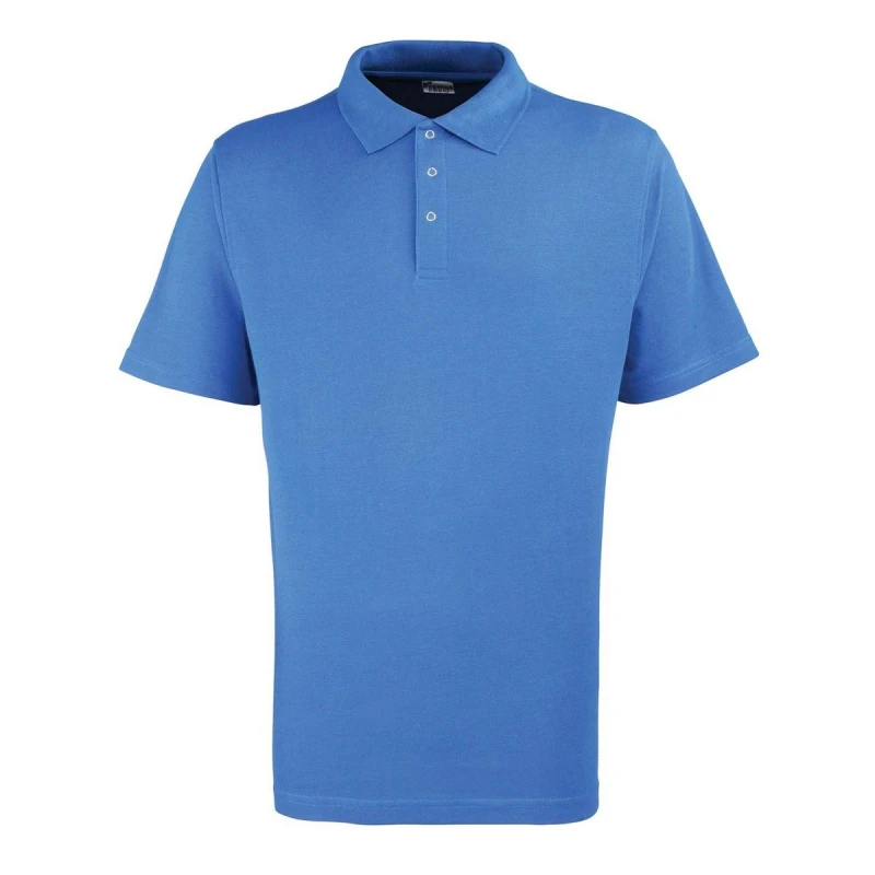Image of Premier Premier Men Pique Stud Front Polo Shirt in Blue Size: X-Small Blue XS Male 5063693792466