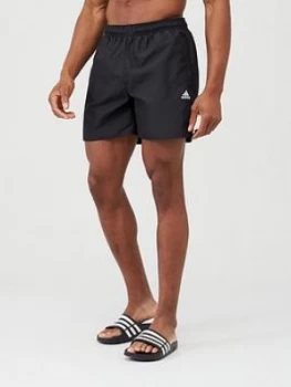 Image of Adidas Solid Swim Shorts - Black
