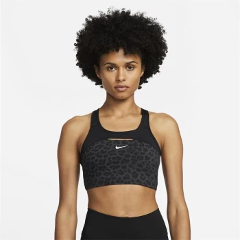 Image of Nike Swoosh AOP Sports Bra Womens - Black