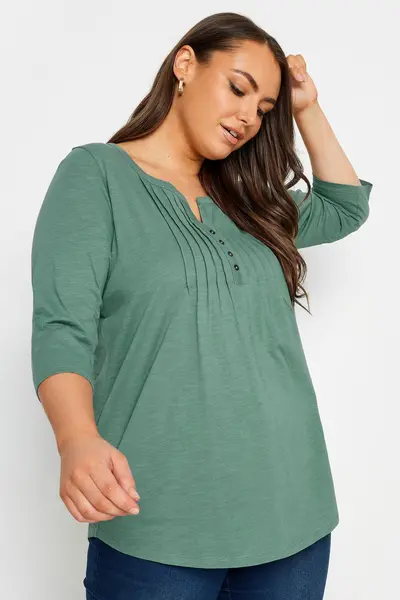 Image of Yours Henley T-Shirt Jade